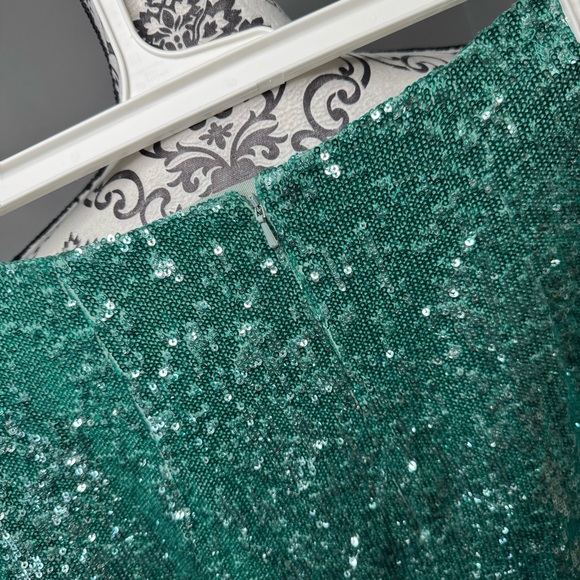 Top Shop Sequin Midi Skirt Size 6 NWT Turquoise Aqua Cocktail Party Boho Glam - Picture 9 of 13